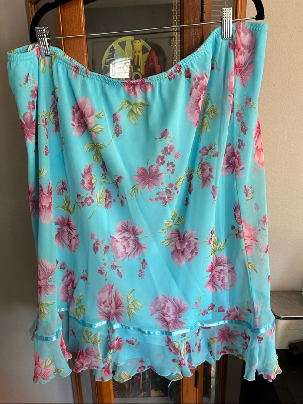 White Stag Aqua Blue Floral Half Slip Fairy Skirt